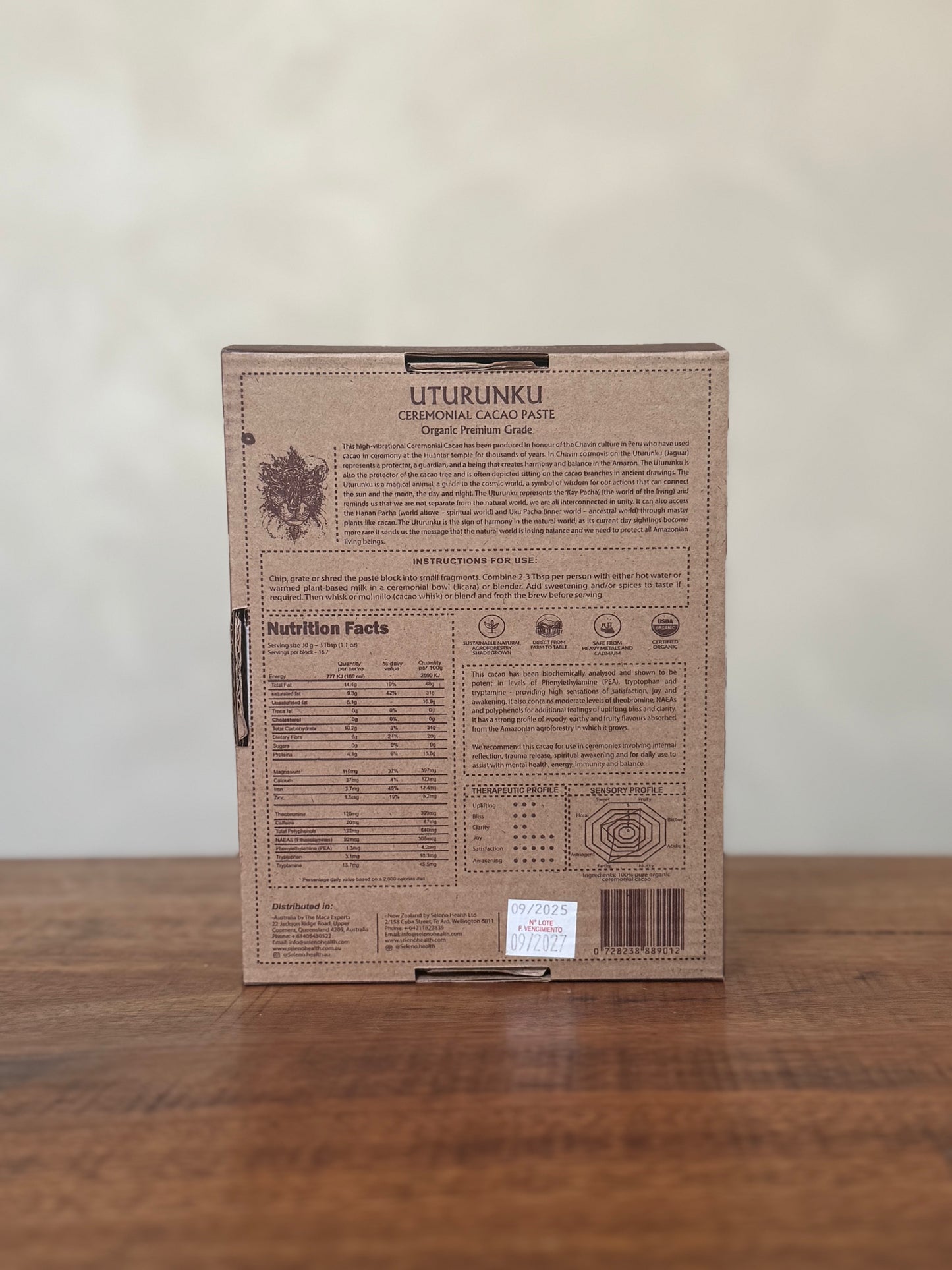 Uturunku Ceremonial Cacao Paste, Seleno Health