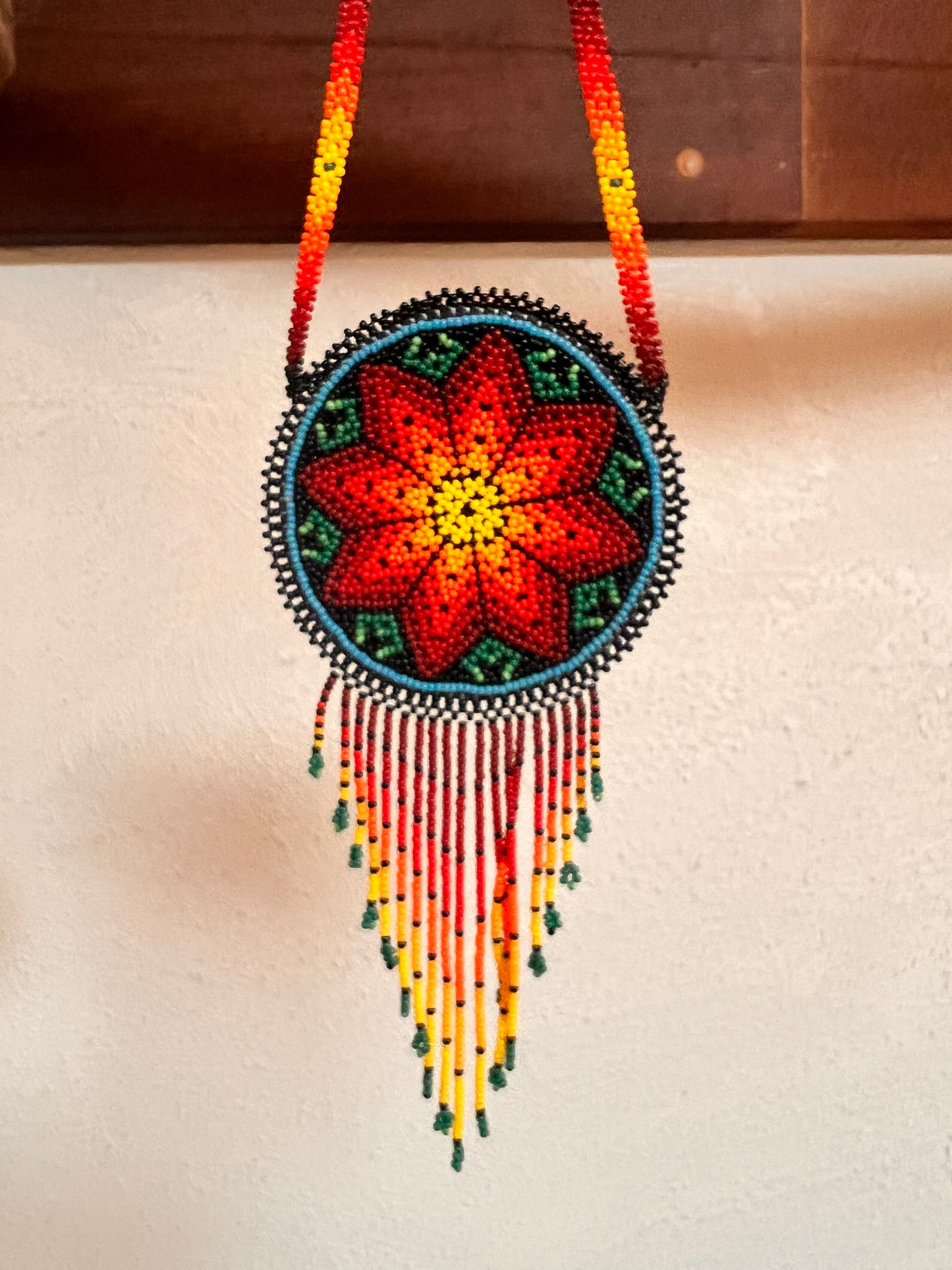 Peyote Bead Necklace 'Fire Star', Ritual