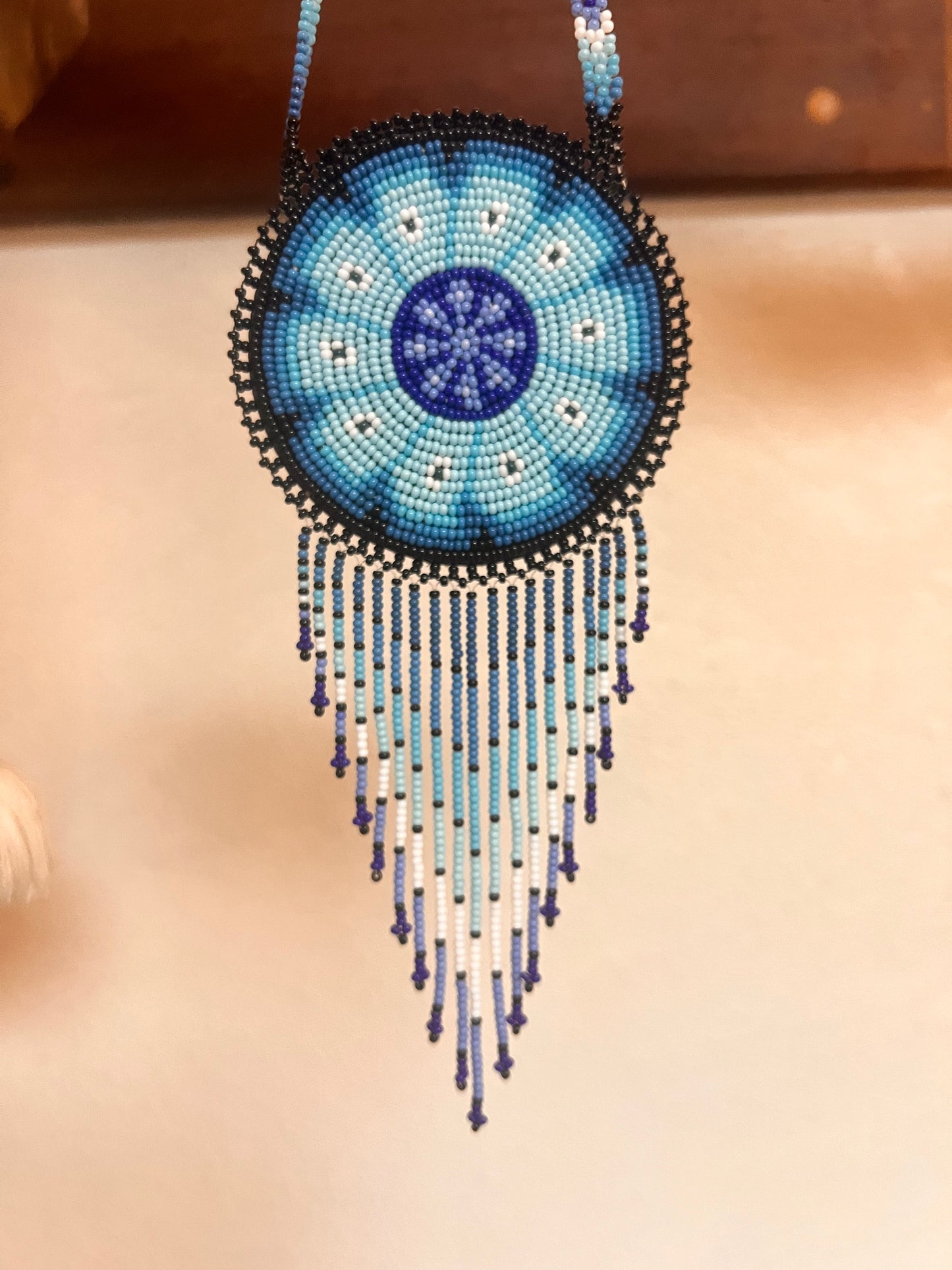 Peyote Bead Necklace 'Celeste', Ritual