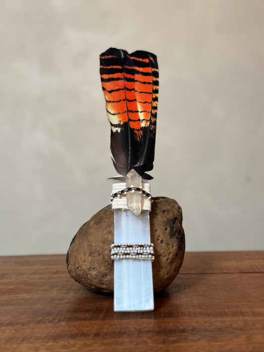 Black Cockatoo & Selenite Fan, Ritual