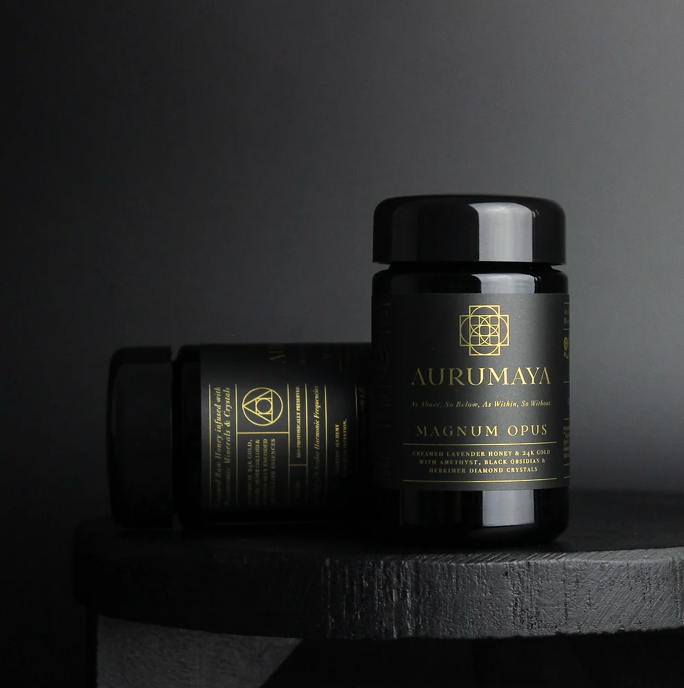 MAGNUM OPUS / Whipped Lavender Honey with 24K Gold, Silver & Crystal Codes, Aurumaya