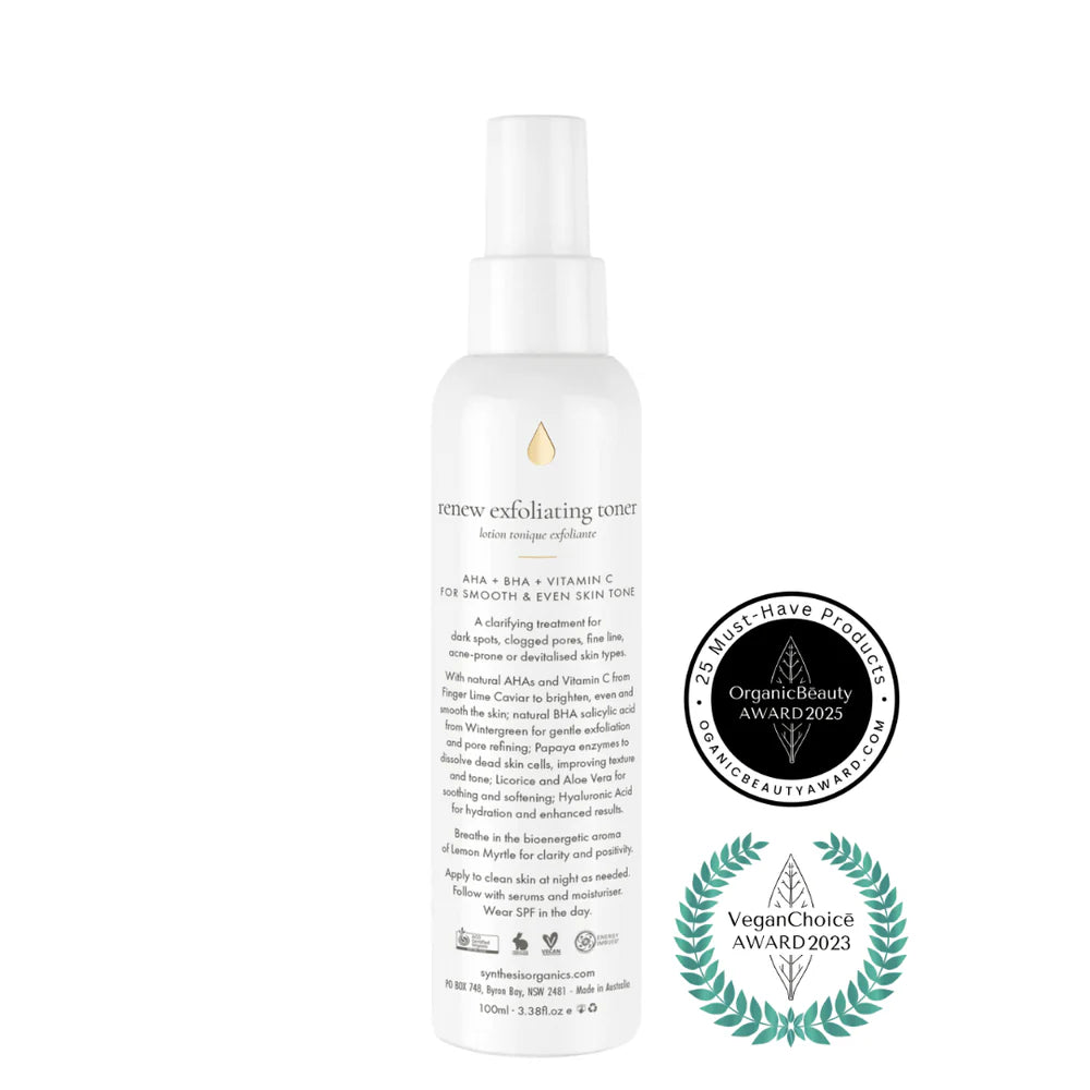 Renew Exfoliating Toner, Synthesis Energy Imbued Organics