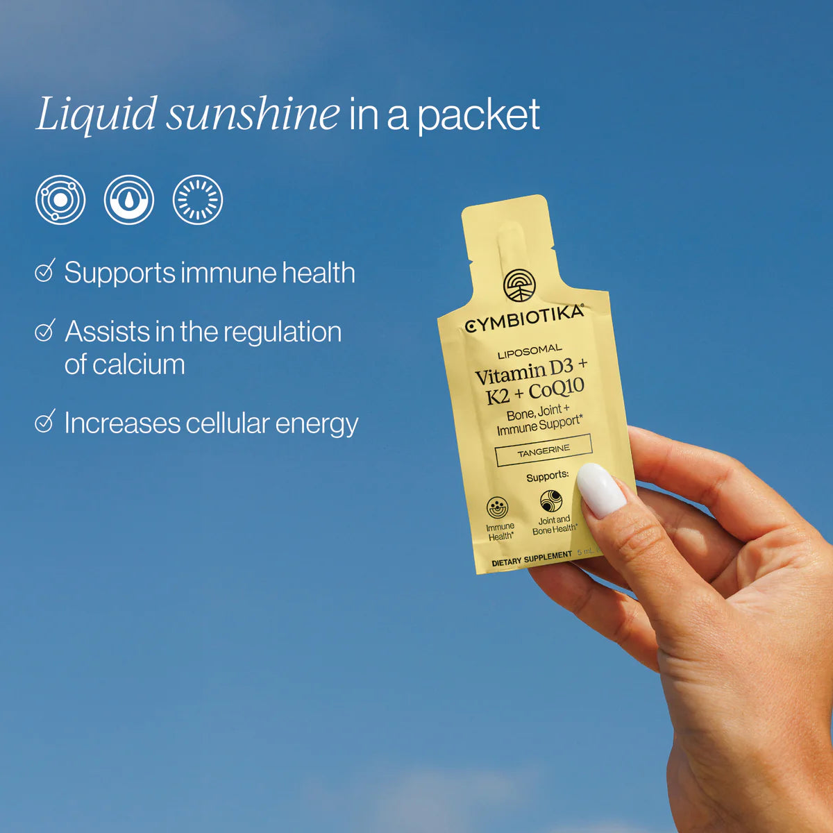 Liposomal Vitamin D3+K2+CoQ10, Cymbiotika