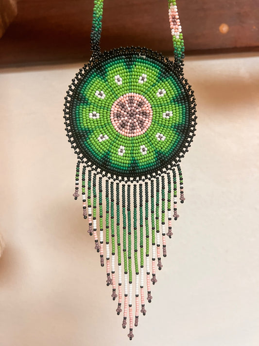 Peyote Bead Necklace 'Emerald', Ritual
