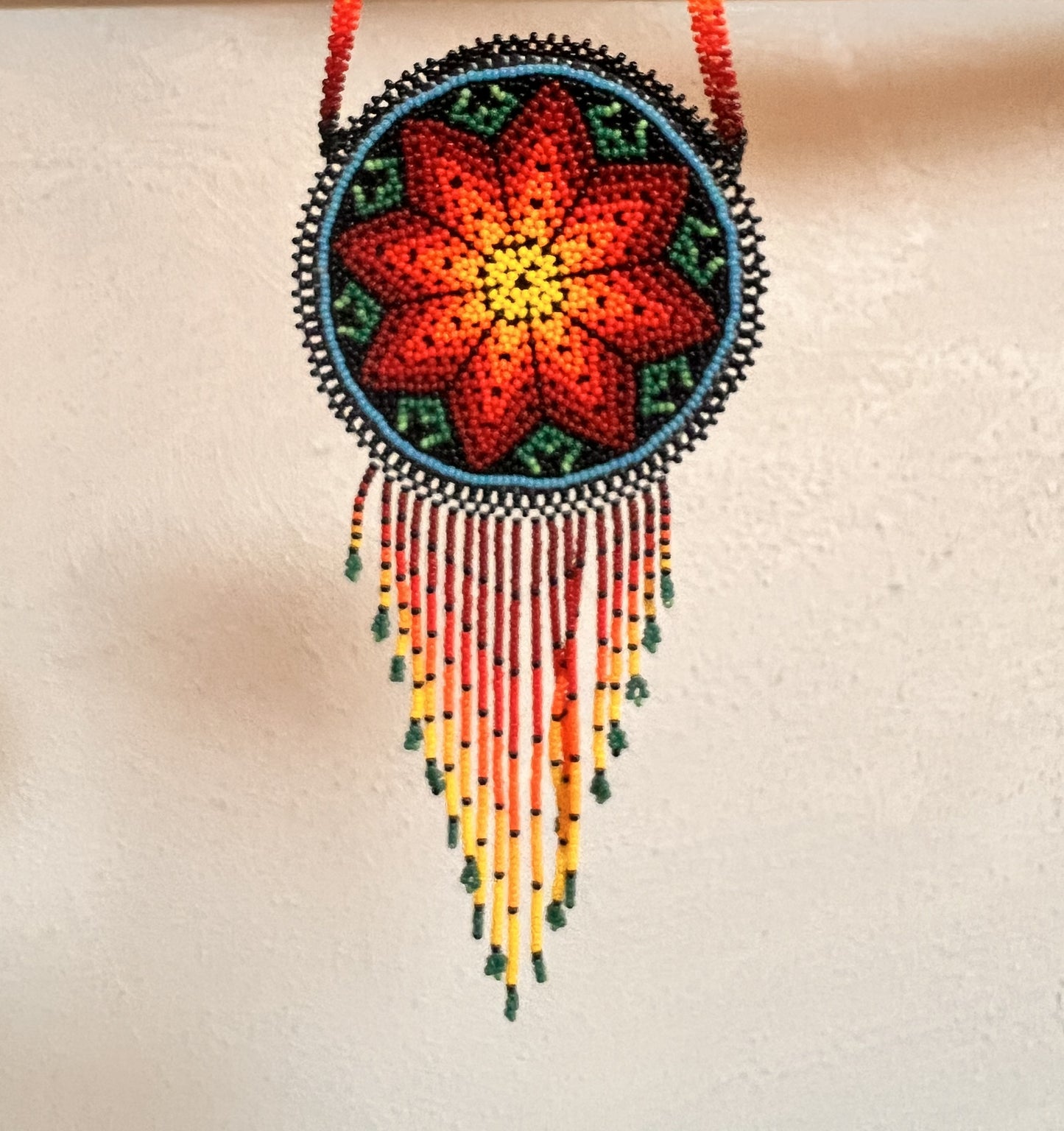Peyote Bead Necklace 'Fire Star', Ritual