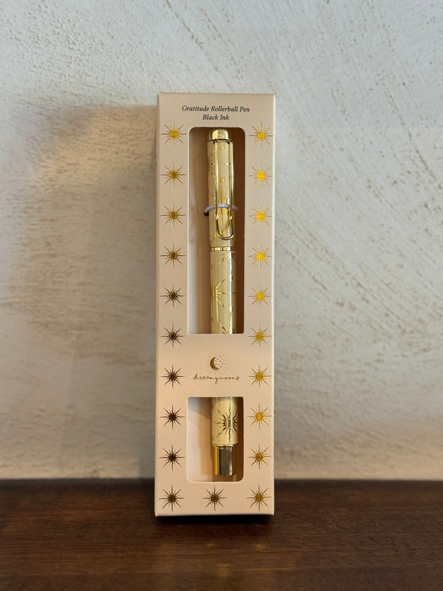 Gratitude Rollerball Pen Black Ink, Dreamy Moons