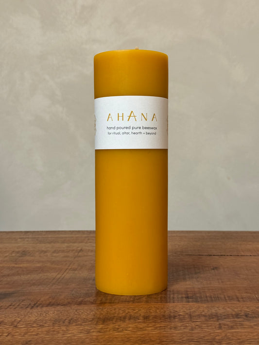 Pillar Candle 23cm Gold, Ahana