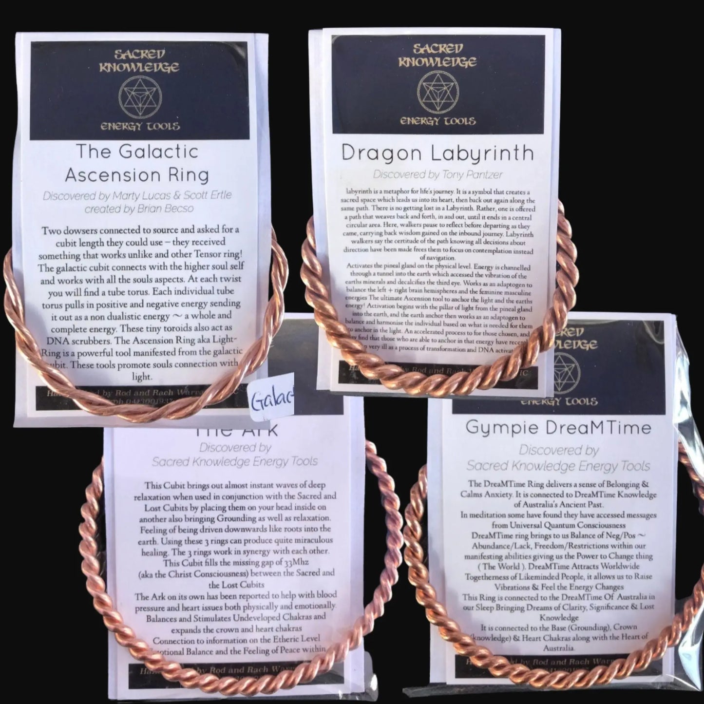 Tensor Ring Bracelet Range , Sacred Knowledge Energy Tools