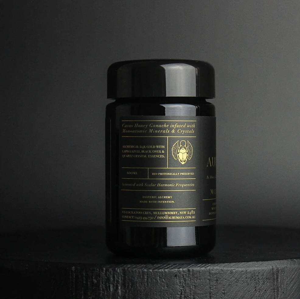 MANNA GOLD / Egyptian Rose, Cacao, 24K Monatomic Gold & Crystal Honey, Aurumaya