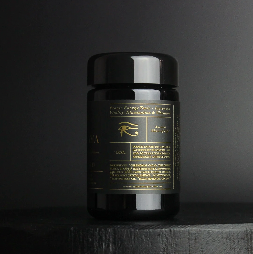 MANNA GOLD / Egyptian Rose, Cacao, 24K Monatomic Gold & Crystal Honey, Aurumaya
