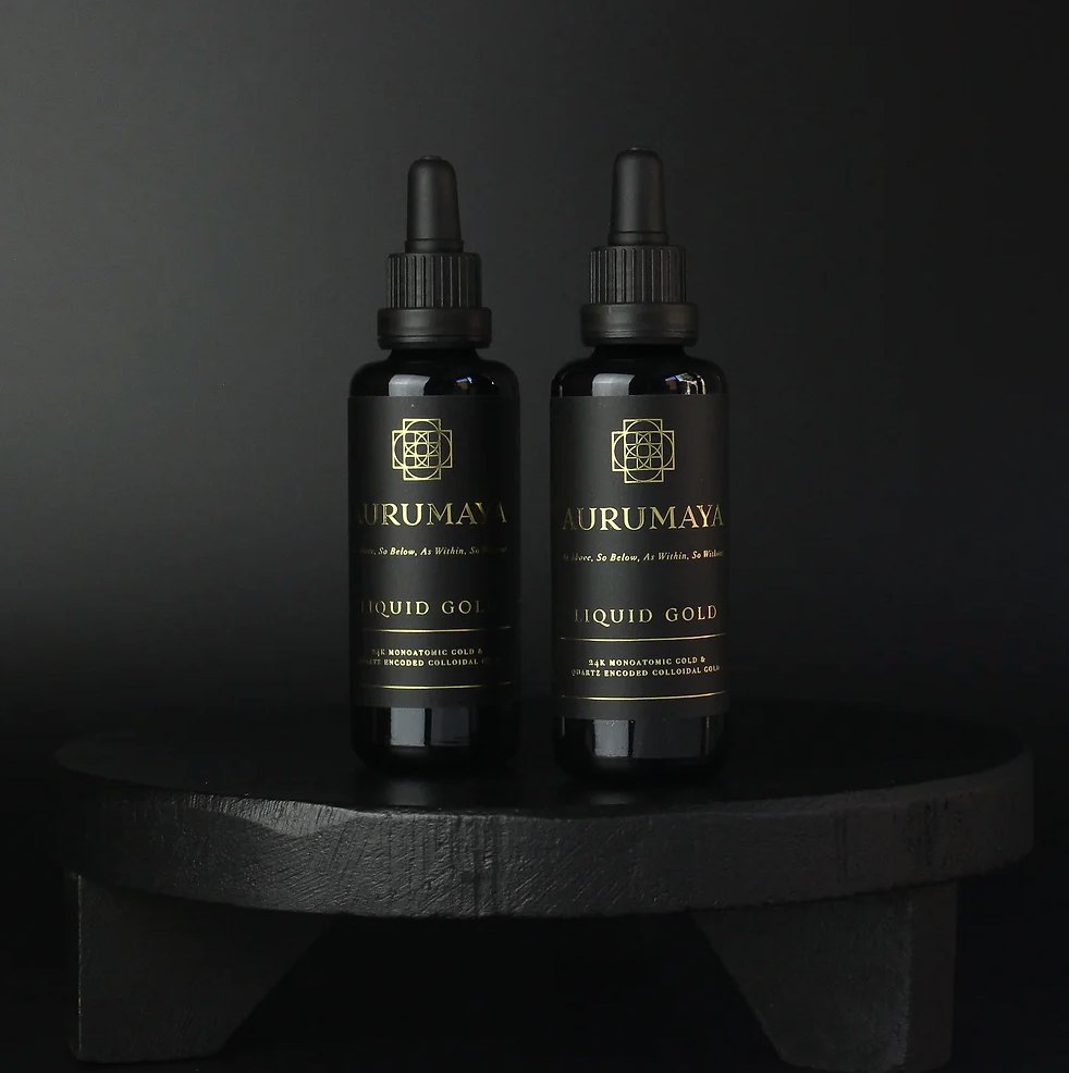 LIQUID GOLD / 24K Monoatomic Gold & Quartz Activated Colloidal Gold, Aurumaya
