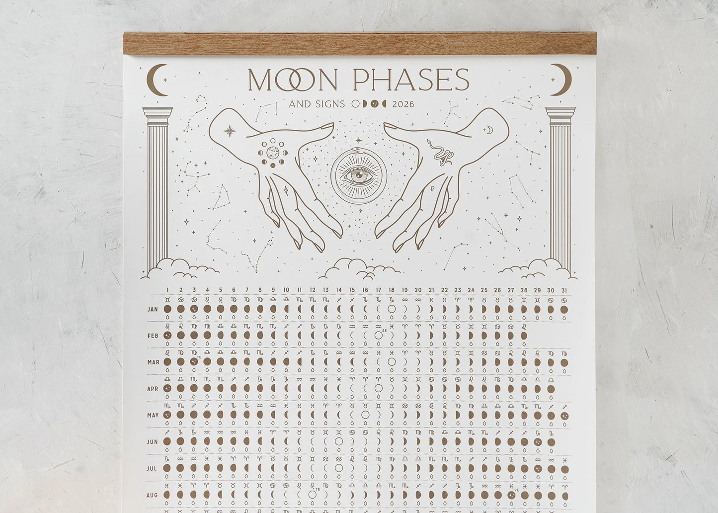 2026 Moon phases + signs calendar, Magic of I