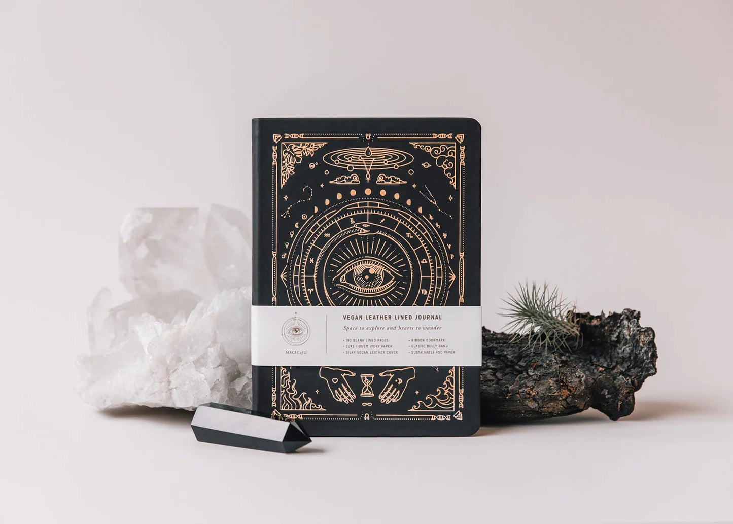 A5 Vegan Leather Lined Journal, Magic of I