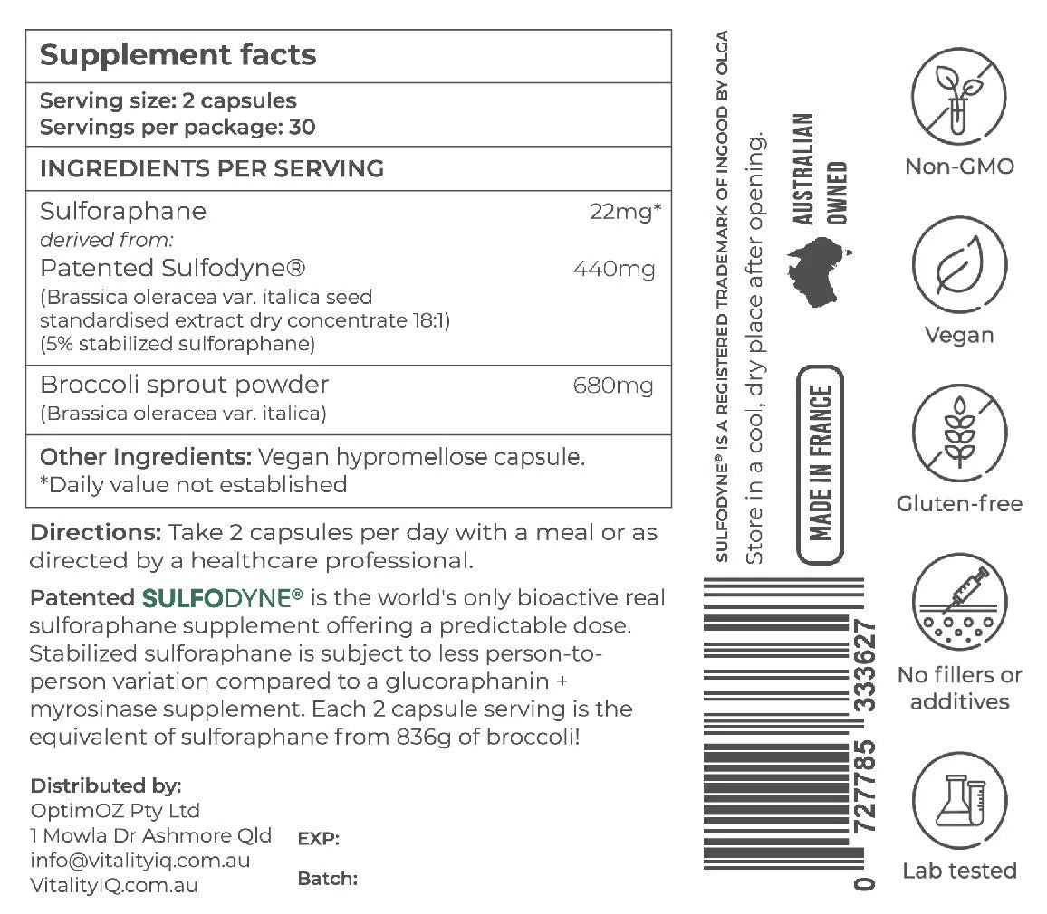 Sulforaphane, Vitality IQ